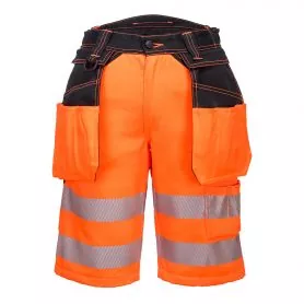 Krótkie spodnie ostrzegawcze PW3 z kieszeniami kaburowymi - PW343