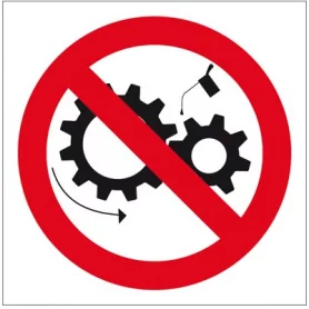 Znak BHP Zakaz smarowania urządzeń w ruchu ZZ-16Z