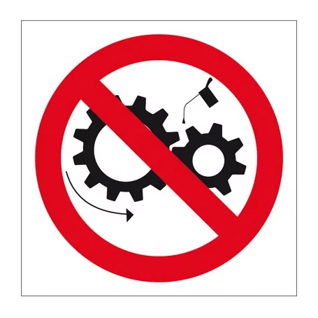 Znak BHP Zakaz smarowania urządzeń w ruchu ZZ-16Z