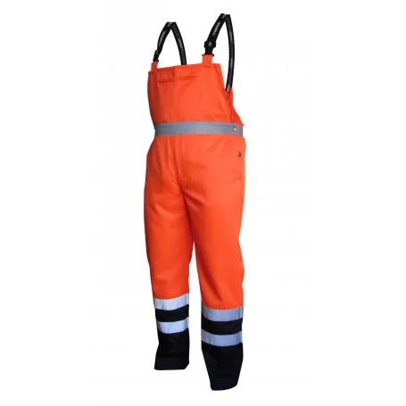 VIZWELL Spodnie robocze na szelkach ostrzegawcze o intensywnej widzialności VWTC08-B
